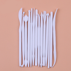 White Clay Tools Carving Modeling Tool Set, Dual-Ended Design Pottery Tools, White, 10.3~12.7cm, 14pcs/set
