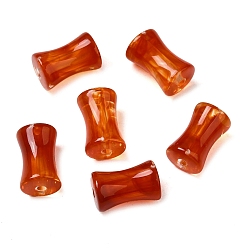 Brown Transparent Acrylic Beads Gradient Effect, Bamboo Joint, Brown, 12.5x7.5mm, Hole: 1.8mm, 1020pcs/500g