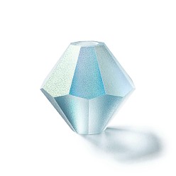 60001 20019 Silver Aquamarine AB Matt Хрустальные бусины preciosa®, чешский хрусталь, биконус(451 69 302 рондель), 60001 20019 серебристый аквамарин матовый, 4 мм