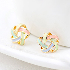 Colorful wl10112531 Fashionable Alloy Oil Drop Wool Ball Sweet Earrings Jewelry