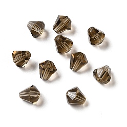 Gray Glass Imitation Austrian Crystal Beads, Faceted, Diamond, Gray, 8x7.5mm, Hole: 0.9mm