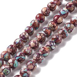 Brun Rosé  Brins de perles de jaspe impérial naturel, teint, ronde, brun rosé, 8mm, Trou: 1.4mm, Environ 47~48 pcs/chapelet, 14.96~15.16 pouce (38.5 cm)