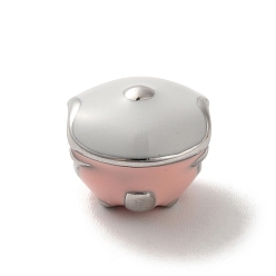 Stainless Steel Color 304 Stainless Steel Enamel European Beads, Large Hole Beads, Rice Cooker, Stainless Steel Color, 10x11x10.5mm, Hole: 4.5mm
