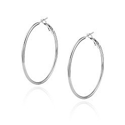 3cm silver 925 Silver Geometric Circle Earrings - Minimalist, Trendy, European and American Style.