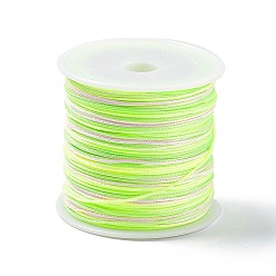 Green Yellow 50M Segment Dyed Nylon Chinese Knotting Cord, for DIY Jewelry Making, Green Yellow, 0.8mm, about 54.68 Yards(50m)/Roll
