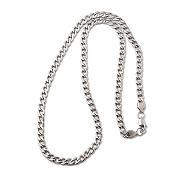 Нержавеющая Сталь Цвет 6мм 304 ожерелья из кубинской цепи из нержавеющей стали для женщин и мужчин, не тускнеет, цвет нержавеющей стали, 19.69 дюйм (50 см)