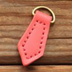 Salmon Cattlehide Zipper Heads,Leather Zipper Pullers for Boot, Jacket, Luggage Bags, Handbags, Purse, Jacket Repairing, Salmon, 4x1.5cm, Hole: 10mm