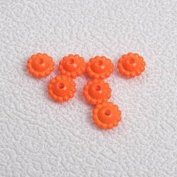 Coral Opaque Acrylic Beads, Flower, Coral, 9x5mm, Hole: 2mm