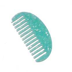 Medium Turquoise Cellulose Acetate Hair Combs, Arch, Medium Turquoise, 59x120mm