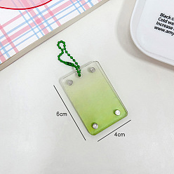 Lawn Green Mini Gradient Color Transparent Acrylic Brick Blocks Keychain, Magnetic Suction Photo Frame Keychain with Ball Chains, Rectangle, Lawn Green, 6x4cm