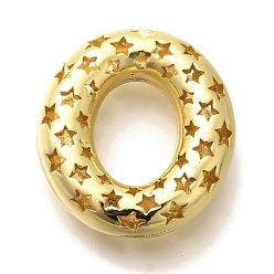 Letter O Полые медные подвески, стойки покрытие, долговечный, без кадмия и без свинца, письмо амулеты, Письмо O, 22x20.5x7 мм, отверстие : 4.7x3 мм