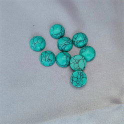 Synthetic Turquoise Synthetic Blue Turquoise Cabochons, Flat Round, 6mm