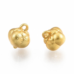 Golden Brass Charms, Cadmium Free & Nickel Free & Lead Free, Persimmon, Golden, 8x7x7mm, Hole: 1.2mm
