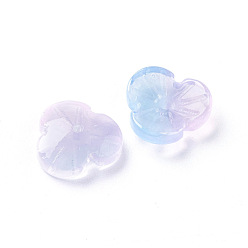 Colorful Imitation Jade Glass Beads, Flower, Colorful, 12x3.6mm, Hole: 1mm
