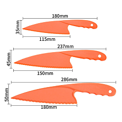 Оранжевый Пластиковый нож для торта, с термопластичной резиной, кухонный инструмент для выпечки, оранжевые, 180~286x35~50 мм, 3 шт / комплект