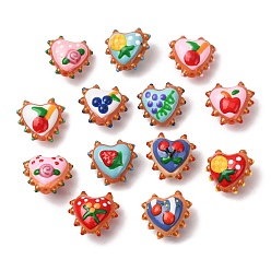 Mixed Shapes Бусины из стеклянной эмали, окрашенные методом запекания, бусины ручной работы, ухабистое сердце, разноцветные, разнообразные, 16x16.5x9.5 мм, отверстие : 1.2 мм