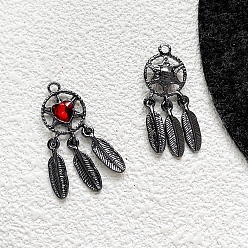 Черный Цвет Металла Подвески из сплава , с сердцем прелести, темы ко дню святого валентина, металлический черный , 34x13.5 мм