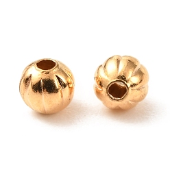 Real 18K Gold Plated Brass Beads, Long-Lasting Plated, Pumpkin, Real 18K Gold Plated, 3mm, Hole: 0.9mm
