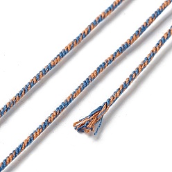 Dodger Blue Polyester Twisted Cord, Round, for DIY Jewelry Making, Dodger Blue, 1.2mm, about 38.28 Yards(35m)/Roll