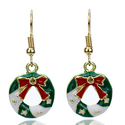 earrings Fashionable Oil Drop Christmas Circle Earrings and Necklace Set