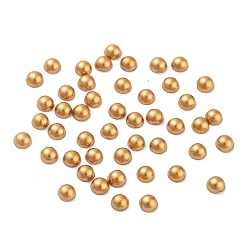 Dark Goldenrod ABS Plastic Cabochons, Imitation Pearl, Half Round, Dark Goldenrod, 3x1.5mm, about 10000pcs/bag