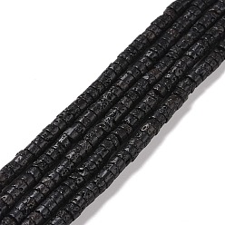 Lava Rock Natural Lava Rock Beads Strands, Flat Round/Disc, 4x2mm, Hole: 0.7mm, about 148pcs/strand, 15.08~15.16''(38.3~38.5cm)