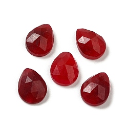 Нефрит Кабошоны из натурального красного нефрита, слеза, граненые, окрашенные, 6x8x3 мм