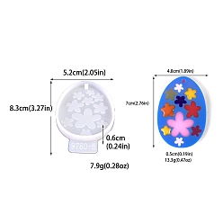 Flower Easter Egg Pendant DIY Silicone Molds, Resin Casting Molds, for UV Resin, Epoxy Resin Jewelry Making, Flower, 83x52x6mm, Inner Diameter: 70x48x5mm