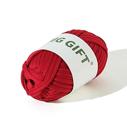 Red Polyester Cloth Yarn, For Hand Knitting Thick Thread, Crochet Cloth Yarn, Red, 5mm, about 32.81 Yards(30m)/Skein