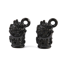 Черный 304 прелести нержавеющей стали, картофель-фри, ионное покрытие (ip), чёрные, 12.5x9x6 мм, отверстие : 1.6 мм