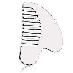 Stainless Steel Color 304 Stainless Steel Gua Sha Boards, Scraping Massage Tools, Gua Sha Facial Tools, Stainless Steel Color, 84x55mm