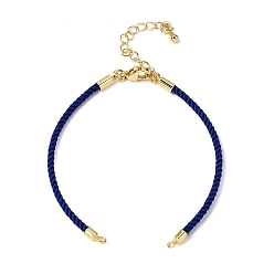 Прусский Синий 2мм витой круглый нейлоновый шнур для изготовления браслета, подходит для соединительных шармов, с латунными выводами и 303 застежками из лобстера из нержавеющей стали, реальный 18 k позолоченный, берлинская лазурь, 6.22 дюйм (15.8 см)