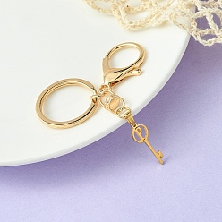 Letter P 304 Stainless Steel Initial Letter Key Charm Keychains, with Alloy Clasp, Golden, Letter P, 8.8cm