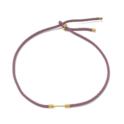 Flamingo Adjustable Nylon Cord Necklace Making, with Brass Beadable Bar, Golden, Flamingo, 18.11x0.16 inch(46x0.4cm)