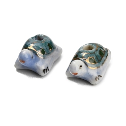 Tortoise Фарфоровые бусины ручной работы, ручная роспись, черепаха, 22x13x9.5~11 мм, отверстие : 4 мм