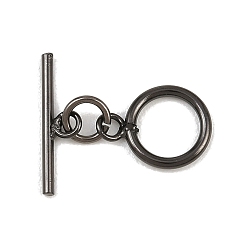 Черный Цвет Металла Кольцо из латуни Переключить застежками, без кадмия и без свинца, долговечный, металлический черный , 4.5~12.5x9~14.5x1.5 мм, отверстие : 1.8 мм