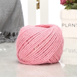 Pink 100M Jute Cord, Jute String, Jute Twine, for Jewelry Making, Pink, 3mm, about 109.36 Yards(100m)/Roll