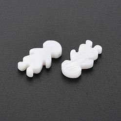 Floral White Natural Freshwater Shell Beads, Undyed, Girl, Floral White, 16.5x9x2mm, Hole: 0.7mm