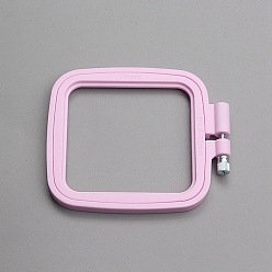 PeachPuff Rectangle Embroidery Hoops, Plastic Cross Stitch Hoop, for Embroidery and Cross Stitch, PeachPuff, 75x70mm