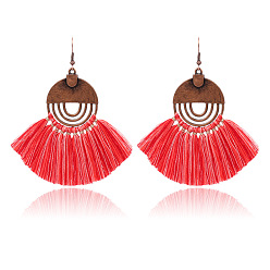 Red Bohemian Style Tassel Earrings Fashion Retro Statement Jewelry HY-6776-1