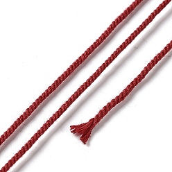 Cerise Polyester Twisted Cord, Round, for DIY Jewelry Making, Cerise, 1.2mm, about 38.28 Yards(35m)/Roll