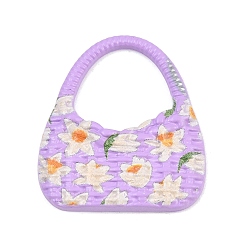 Фиолетовый Подвески из эмали и сплава, стойки покрытие, брелоки для сумок, окрашеные, без кадмия, без никеля и без свинца, фиолетовые, 27x25x4 мм, отверстие : 13x15 мм