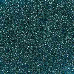 (756) 24K Gold Lined Aquamarine TOHO Round Seed Beads, Japanese Seed Beads, (756) 24K Gold Lined Aquamarine, 11/0, 2.2mm, Hole: 0.8mm, about 5555pcs/50g
