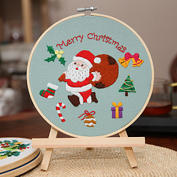 Santa Claus painting (non-finished product) Embroidery handmade diy material package flower three-dimensional primary novice package creative Lu embroidery Christmas hanging painting