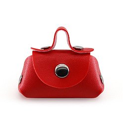 Red Rectangle PU Leather Doll Handbag, American Girl Doll Accessories Supplies, Red, 51x62x25mm