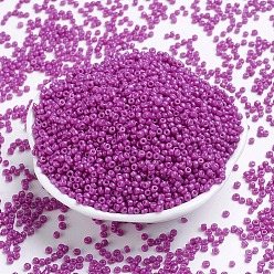 Magenta Baking Paint Glass Seed Beads, Magenta, 12/0, 1.5~2mm, Hole: 0.5~1mm, about 30000pcs/bag