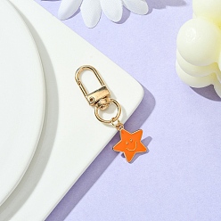 Шоколадный Звезда с улыбающимся лицом, подвеска из эмали из сплава, украшения, с поворотными застежками сплава, цвет шоколада, 53 мм