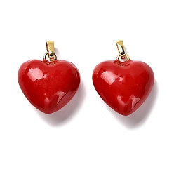 (123L) Белый крем непрозрачный блеск Латунь эмаль подвески, шарма сердца, долговечный, без кадмия и без свинца, стойки покрытие, реальный 18 k позолоченный, огнеупорный кирпич, 23.5x21.5x10 мм, отверстие : 6x4 мм