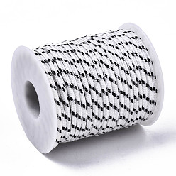 Blanc Cordon polyester polyvalent, pour la fabrication de bracelets en corde ou de lacets de bottes, blanc, 3x2mm, environ 21.87 yards (20m)/rouleau