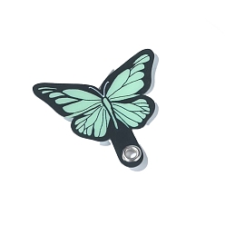 Aquamarine Butterfly PVC Mobile Phone Lanyard Patch, Phone Strap Connector Replacement Part Tether Tab for Cell Phone Safety, Aquamarine, 6x3.6cm